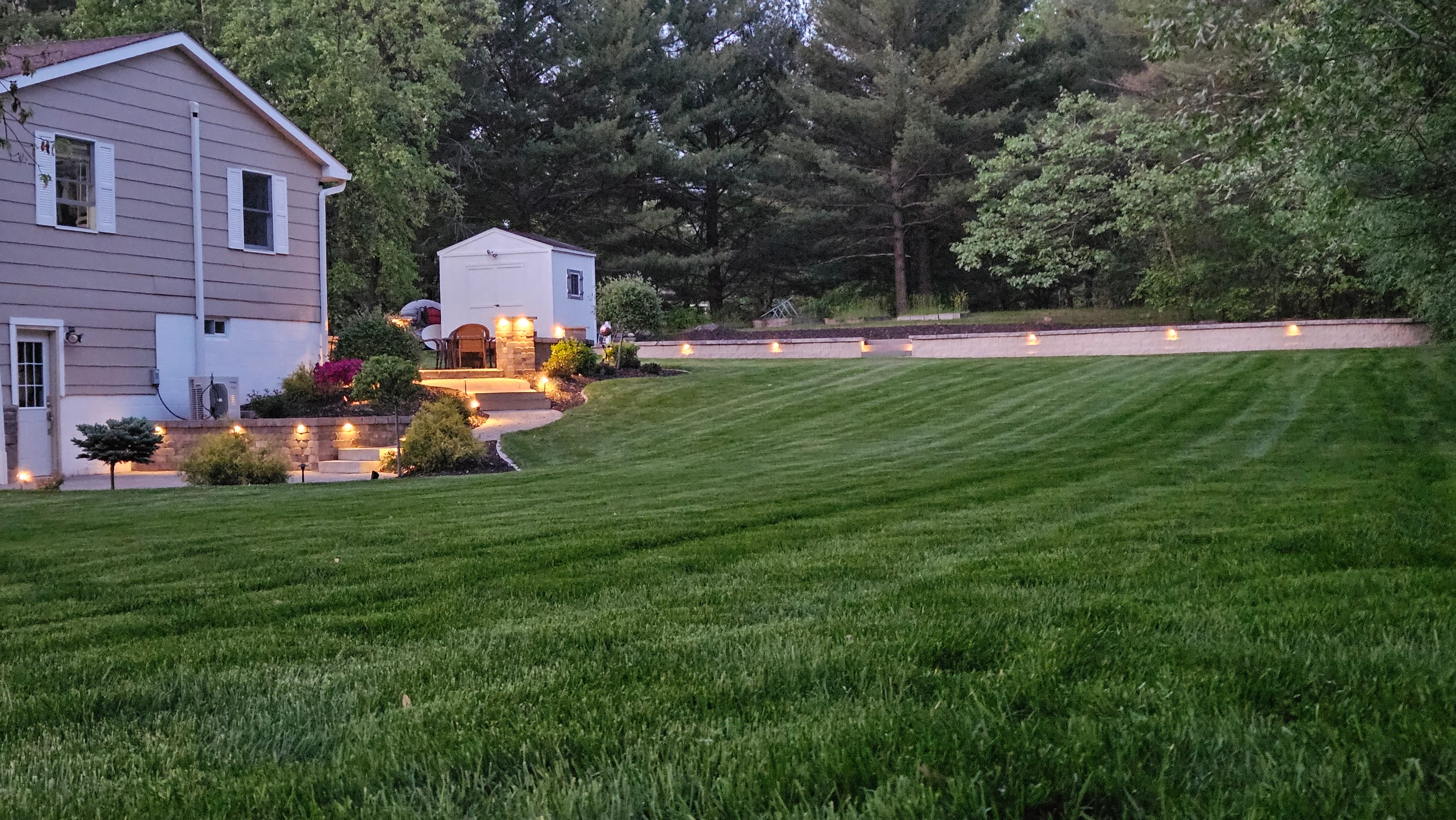 Lawn Sodding, Retaining Wall & Landscape Lighting in South-Central Wisconsin