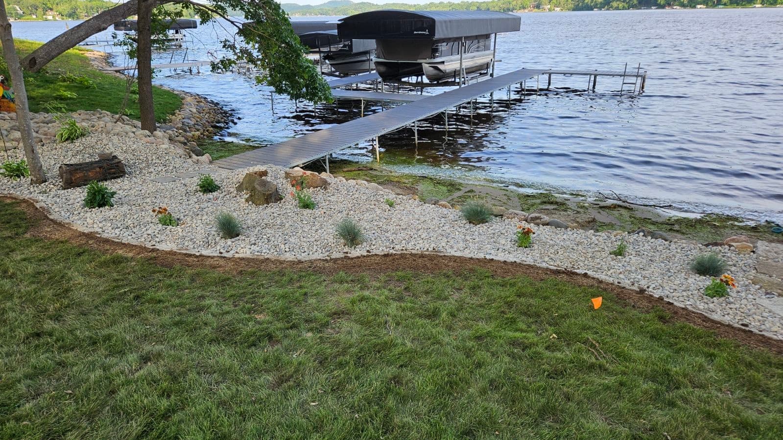 Professional shoreline and lakefront landscaping on Lake Wisconsin in Merrimac, WI